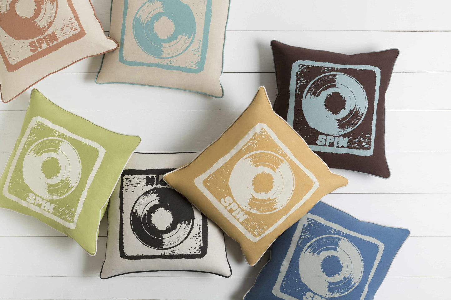 Barlborough Retro Vinyl Record Accent Pillow - Clearance-4