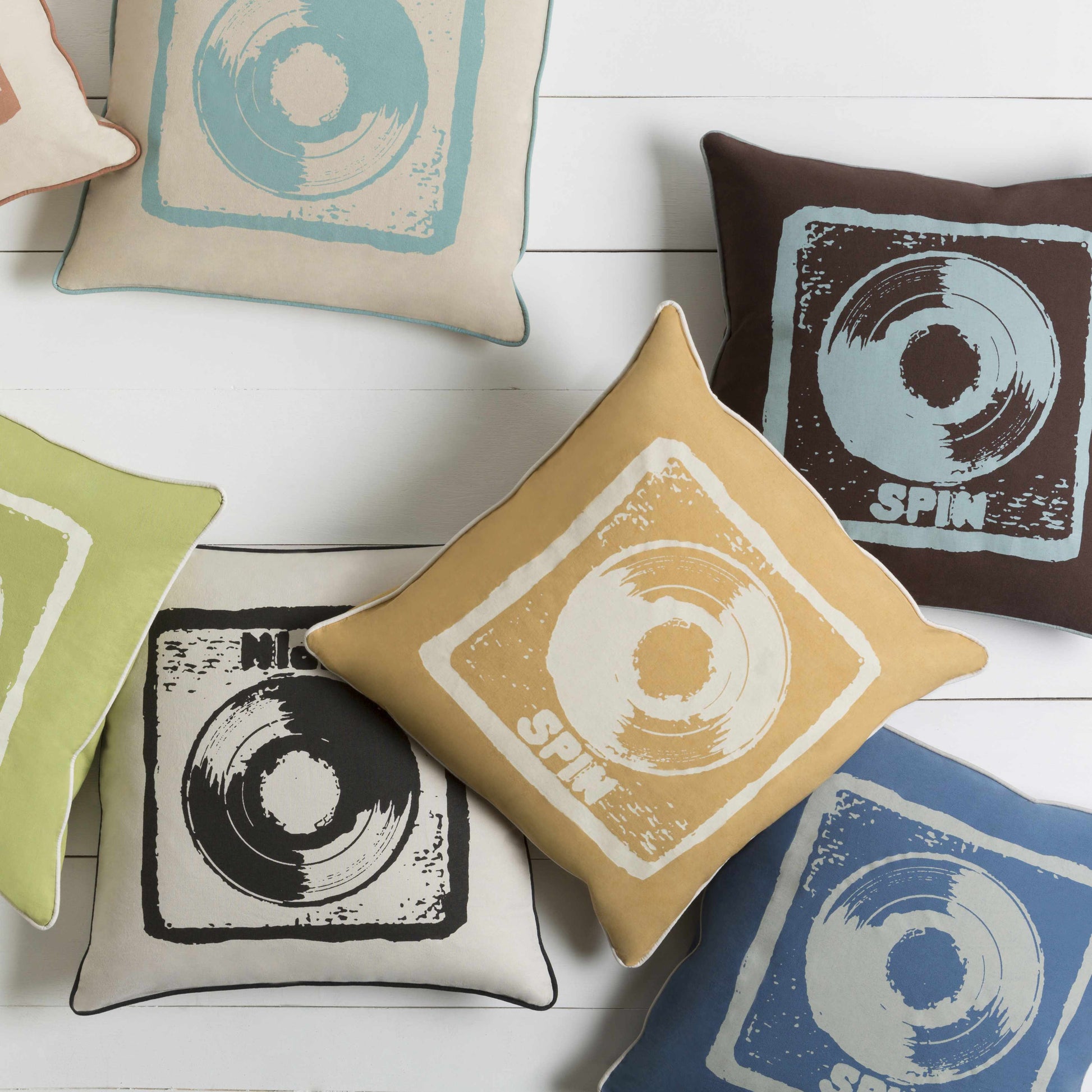 Barlborough Retro Vinyl Record Accent Pillow - Clearance-2